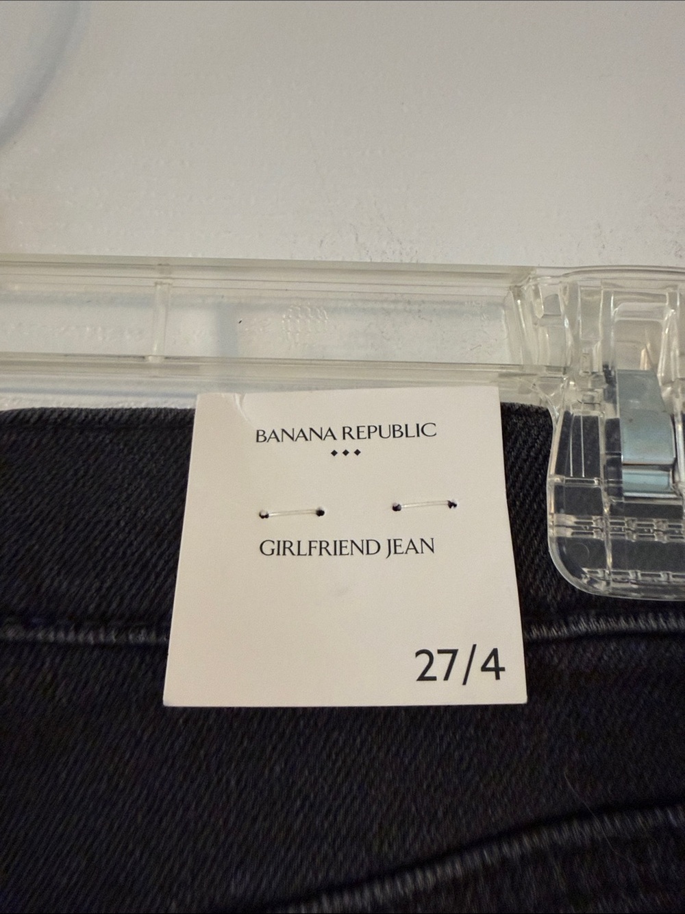 Banana Republic Girlfriend Jeans Black High-Rise Slim Straight Jeans size 27/4 - Picture 3 of 8